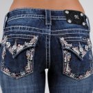 Miss Me Jeans Tribal Border Leather Stones Boot Cut 25 26 27 28 29 30 31 32 3 34