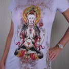 Christian Audigier Shirt Rhinestone Buddha Tunic, T Tee Shirt, XS, Rare, Last 1