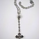 King Baby Studio Necklace $880 Rosary 925 Silver Cross Chain Skull With Dust Bag