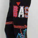 Bass By Ron Bass Black 3/4 Sweat Pants, BassTrap Patches XL, Waist: 34-36"