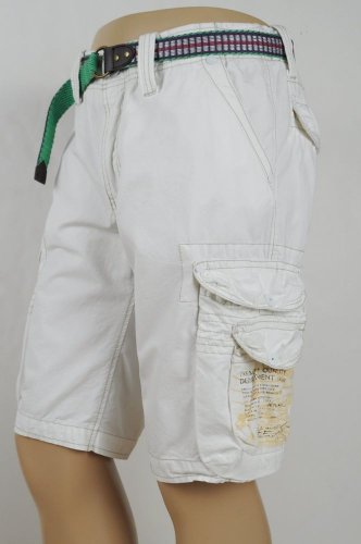 Jet Lag Jetlag Cargo Shorts White TLZ Cataloa and Removable Belt, Size 32