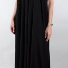 Elan Resort Maxi Dress Black Flowy Goddess Halter Tie, Large, L, New $129