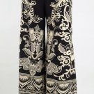 Flying Tomato Palazzo Pants Black Casablanca Boho Paisley Hippie, New, L Large