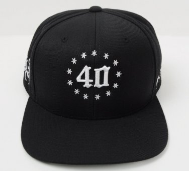40 OZ 40OZ x Black Scale White Stars SF BLACK Snapback Hat Cap, New, RARE