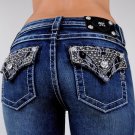 Miss Me Jeans Lace Leather Mid Rise Sugar & Spice Vixen 26 27 28 30 31 32 33 34