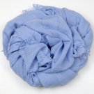 Chan Luu Scarf Cashmere Blue Silk & Cashmere Wrap Shawl, 62 x 58", New