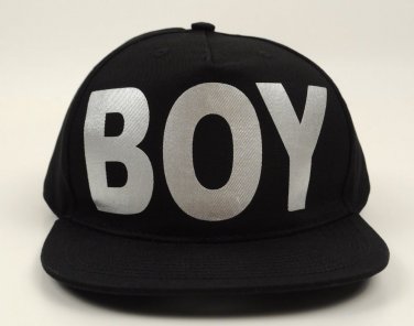 Boy London Black Hat Silver BOY Logo Snapback Baseball Trucker Cap New With Tags