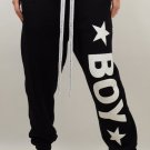 Boy London Black Sweat Pants Joggers, Stars, Logo, Drop Crotch, M, Waist 29-31"