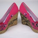 Ed Hardy Casablanca Love Kills Slowly Fuschia Platform Shoes, New, 5, Last One!