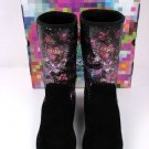 Ed Hardy Boots Shoes Black Sequined Love Kills Slowly, 5, Very Rare, Last One!