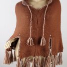 Odd Molly Alpaca Mix Poncho Hoodie Cognac Brown One Size Fits All XS S M L, $270