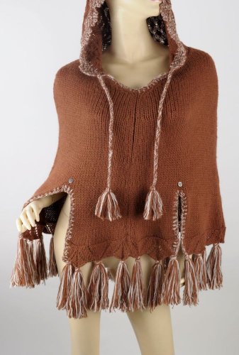 Odd Molly Alpaca Mix Poncho Hoodie Cognac Brown One Size Fits All XS S M L, $270