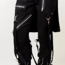 Tripp NYC Men Black Pant Removable Bumflap Kilt Bondage Punk Rock Skinny Jean 32