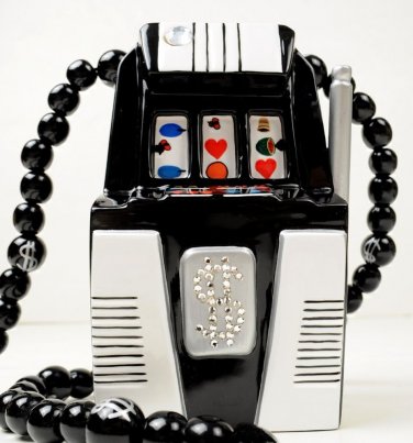 Timmy Woods Beverly Hills Bag Slot Machine Vegas w/ Crystals Collectible Handbag