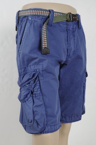 Jet Lag Jetlag Cargo Shorts Blue TLZ Cataloa and Removable Belt, Size 38