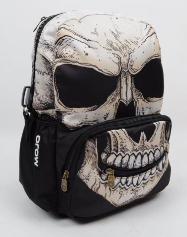 Mojo Backpack Daypack Back Pack Bag Zip Blacklight Reactive, Mr. Peterson Skull