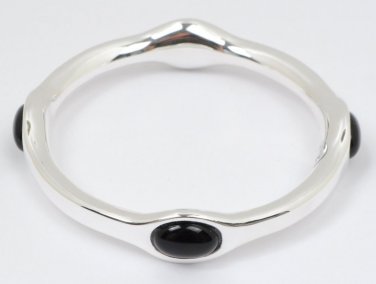 Simon Sebbag Bracelet Bangle With 4 Onyx Stones Electroform 925 Sterling Silver