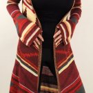 Elan Sweater Hoodie Cardigan Wrap Tribal Southwestern Desert Print $129, Small S
