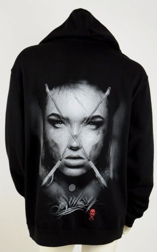 Sullen Art Collective Hoodie Pull Over Sweatshirt Connolly Black, XL,  50" Chest