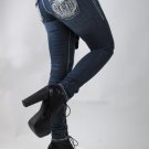 LA Idol Jeans New Skinny Crown Of Jewels, Dark Wash, Studs, Crystals, Sz 0 3 5 9