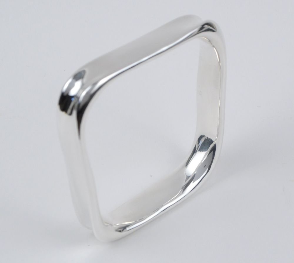 Simon Sebbag Bracelet Hammered Square Bangle Electroform 925 Sterling