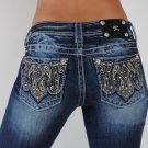 Miss Me Jeans Paisley Coat Of Arms Embroidery, Studs, Crystals, Boot Cut, 27