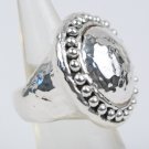 Simon Sebbag Ring Extra Large Hammered & Prosecco, Electroform 925 Silver, 7.5
