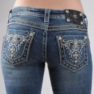 Miss Me Jeans New Compass Cross Pyramid Studs & Crystal Embroidered Boot Cut  26