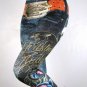 Christian Audigier Velour Crystal Jean Leggings Jegging S Small, Rare Item, $225