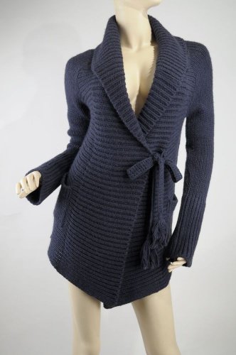 Odd Molly New Navy Blue Alpaca  Wool Mix Wrap Sweater Jacket 1, S, $270