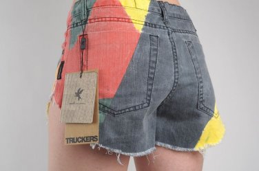 One Teaspoon Shorts Jeans Trucker Limited Ed, Size 28, USA 6-7, AU 10 *RARE