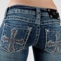 Miss Me Jeans Faith Cross Crystals Studs Boot Cut Medium Wash, Sizes 26 27 28 30