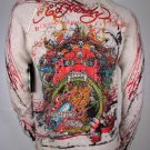 Ed Hardy Sweater Rare Collector's Item Studded Three Eyed Monster Knit, XL