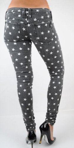Frankie B Jeans Seeing Stars Distressed Gray Skinny Jeans, Leggings Jegging, 25