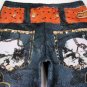 Christian Audigier Velour Crystal Jean Legging Jegging, L, Large, Retail $225
