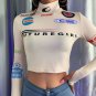 Racing Long Sleeve Crop Top