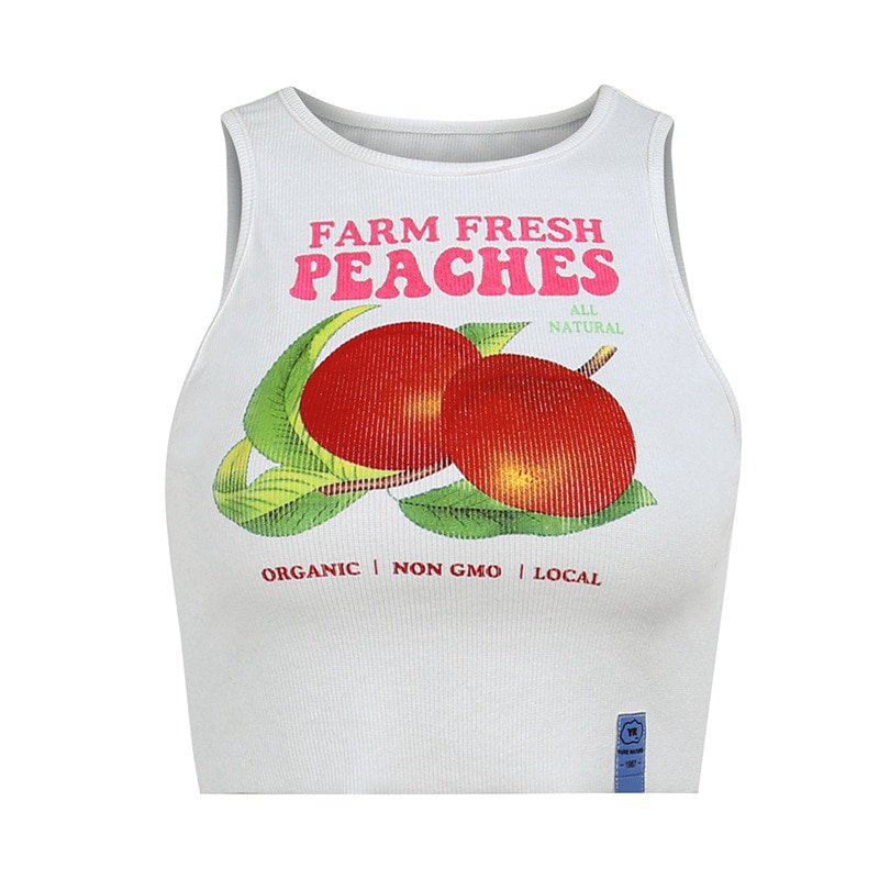 Farm Fresh Peaches Crop Tank Top