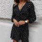 Autumn black red vintage Mini dress