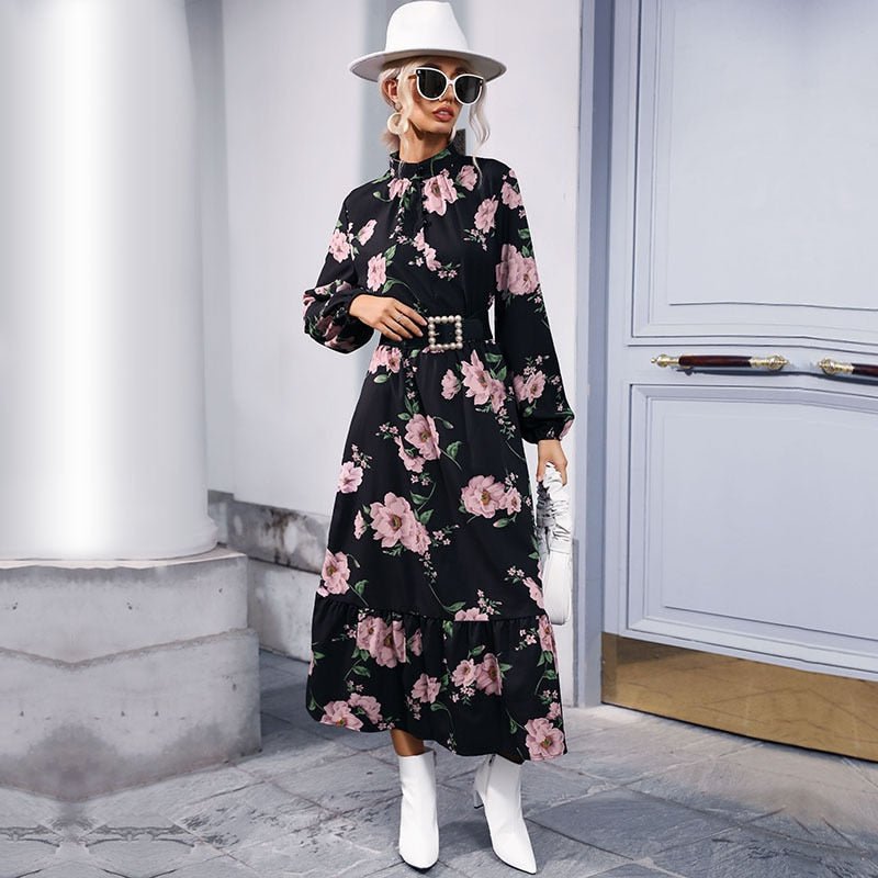 Chic Fashion Elegant Women's Flower Maxi Dress