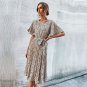 Elegant Leopard Print Pleated Midi Dress