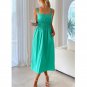 Elegant Sexy Backless Spaghetti Strap Women Midi Dress