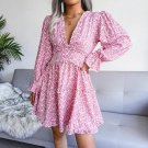 elegant Sexy V-neck Floral printed Mini dress