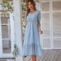Elegant V-neck Loose Ruffles Midi dresses