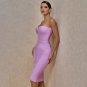 Lilac Strapless Bandage Midi Dress