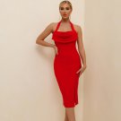 New Arrival Summer Red Bandage Midi Dress