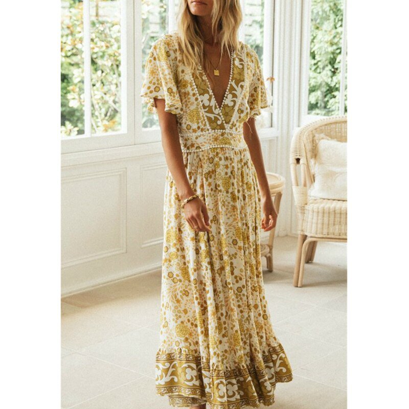 Sexy Summer Floral Maxi Dress