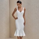 Summer White Midi Dress Sexy Party Dress