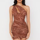 Swirl Print Cut Out Mini Dress