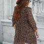 Abstract Print Ruffled Shoulder Babydoll Mini Dress