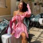 A-Line Women High Waist Flared Mini Dress